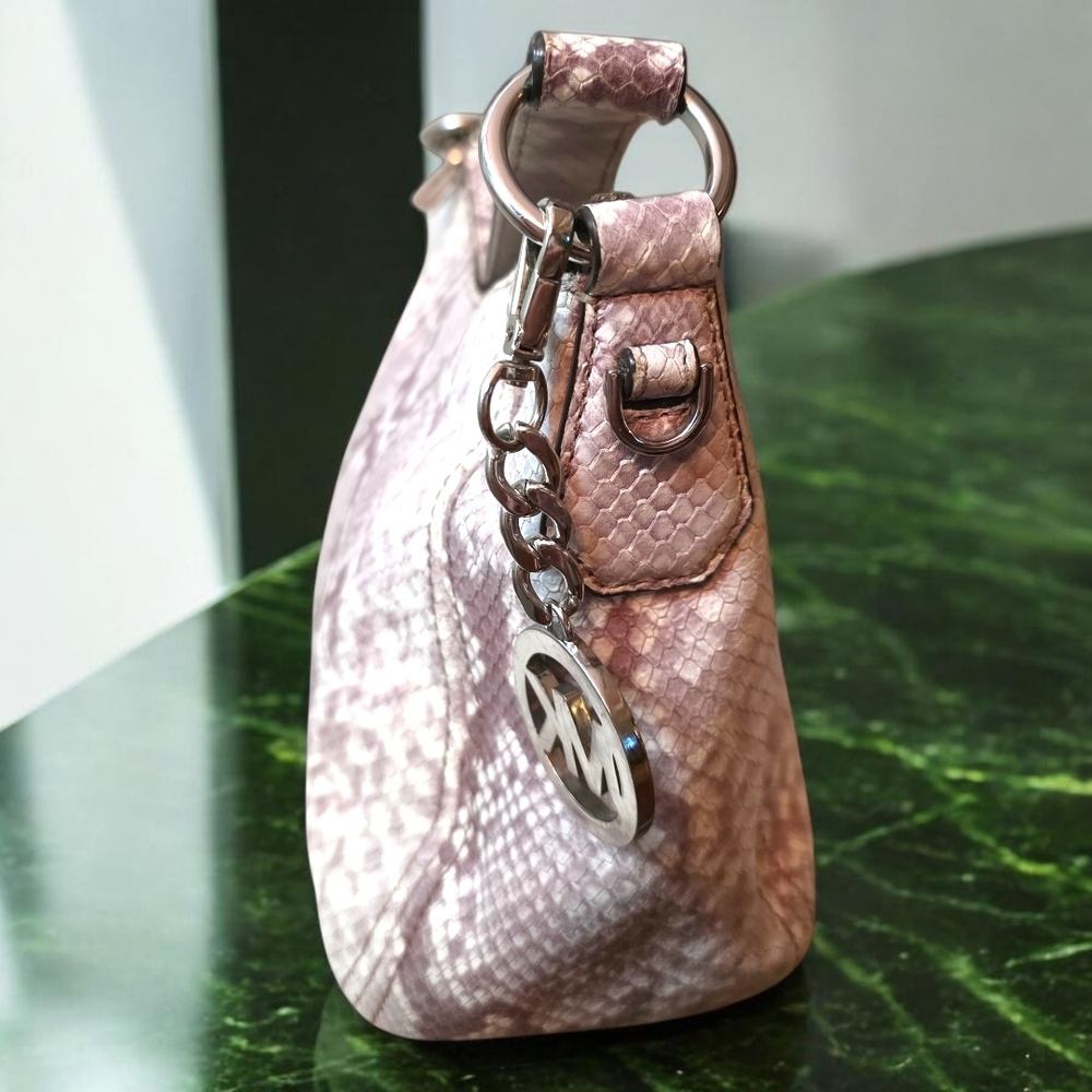 Michael Kors Neutral Python Embossed Leather Shou… - image 8